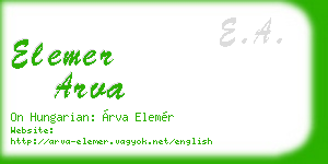 elemer arva business card