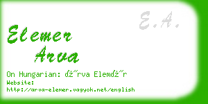 elemer arva business card